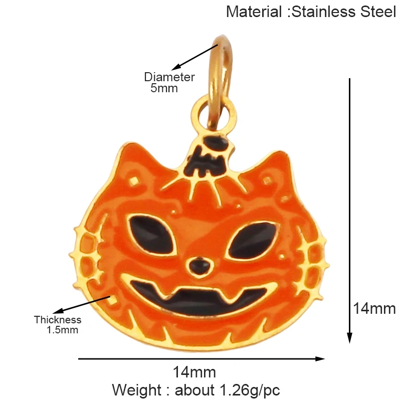 316 Stainless Steel Carnival Halloween Scream Ghost Skeleton Mask Charm Pendant,18K Gold Plated Jewelry Necklace Supplies K38