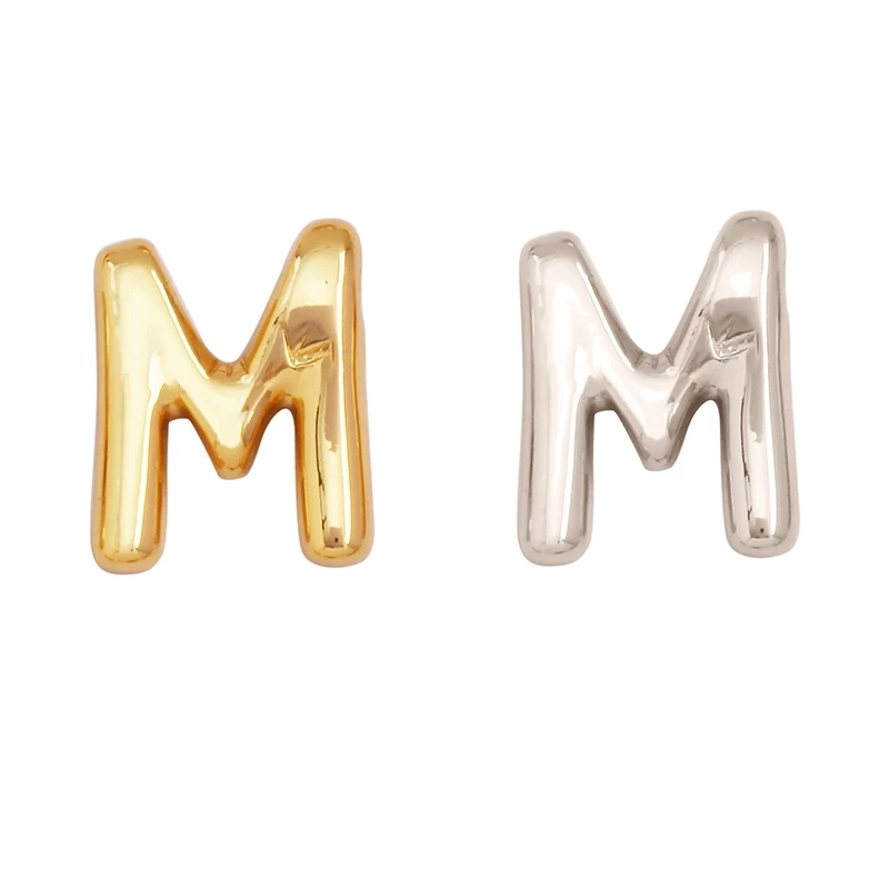 Initial Letter Alphabet Name Charm Pendant,Brass Real 18K Gold Plated for Handmade Jewlery Findings Accessories Supplies K83