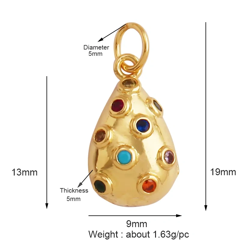 Cute Mini Flower Water Drop Round Star Geometry Shape Charm Pendant,Cubic Zirconia Paved,Jewelry Necklace Bracelet Supplies N33