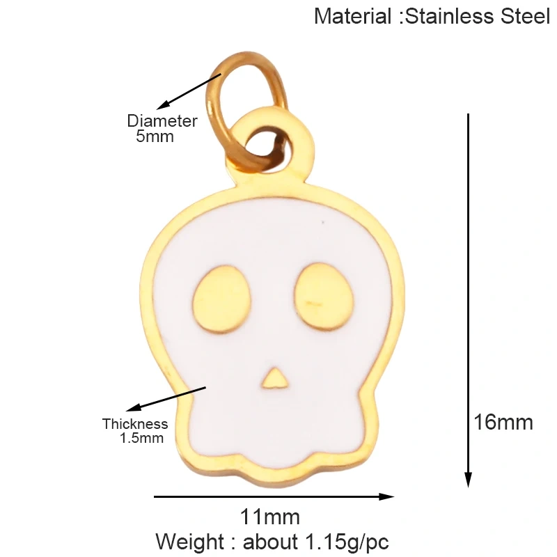316 Stainless Steel Carnival Halloween Scream Ghost Skeleton Mask Charm Pendant,18K Gold Plated Jewelry Necklace Supplies K38
