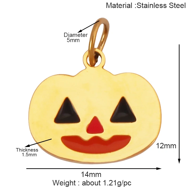316 Stainless Steel Carnival Halloween Scream Ghost Skeleton Mask Charm Pendant,18K Gold Plated Jewelry Necklace Supplies K38
