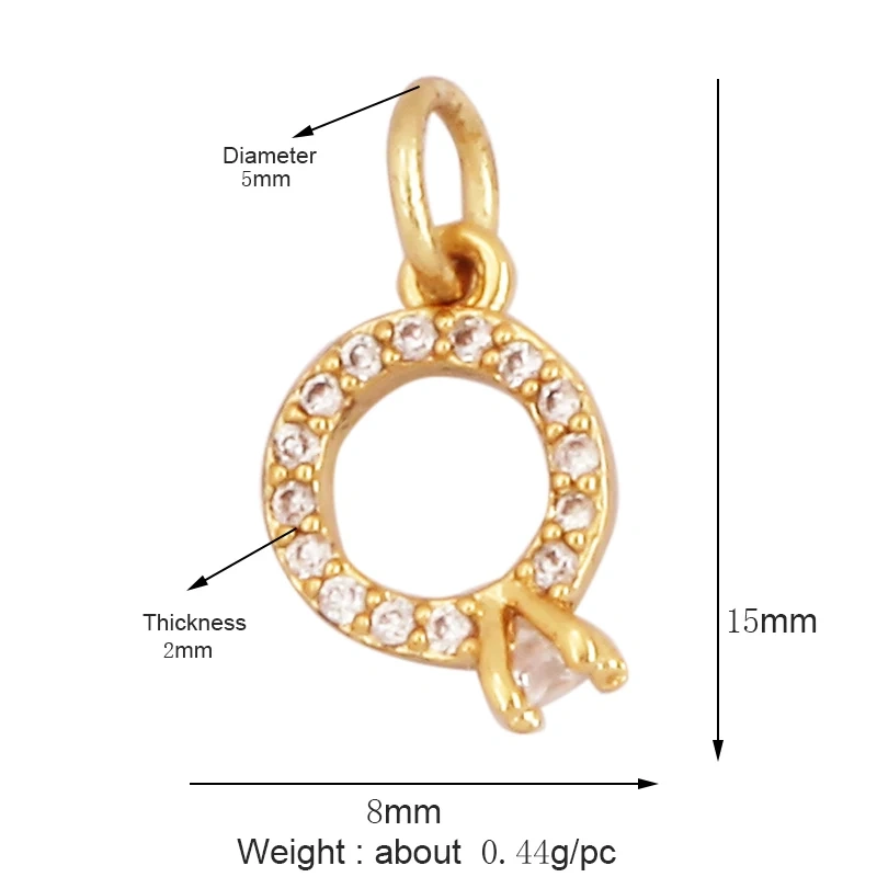 Cute Mini Flower Water Drop Round Star Geometry Shape Charm Pendant,Cubic Zirconia Paved,Jewelry Necklace Bracelet Supplies M33