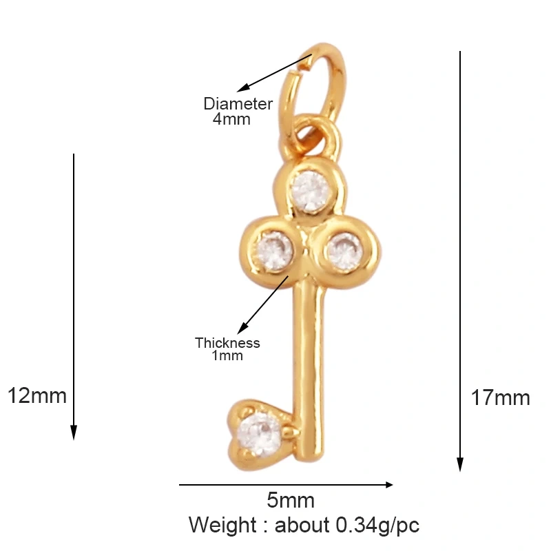 Cute Mini Flower Water Drop Round Star Geometry Shape Charm Pendant,Cubic Zirconia Paved,Jewelry Necklace Bracelet Supplies M33