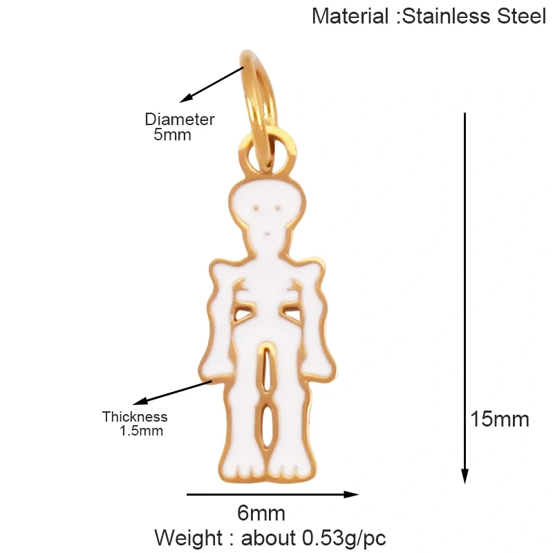 316 Stainless Steel Carnival Halloween Scream Ghost Skeleton Mask Charm Pendant,18K Gold Plated Jewelry Necklace Supplies K38