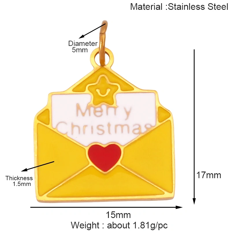 316 Stainless Steel Christmas Gift Trees Deer Snowman Santa hat Charm Pendant,Real 18K Gold Plated Jewelry Necklace Supply K52