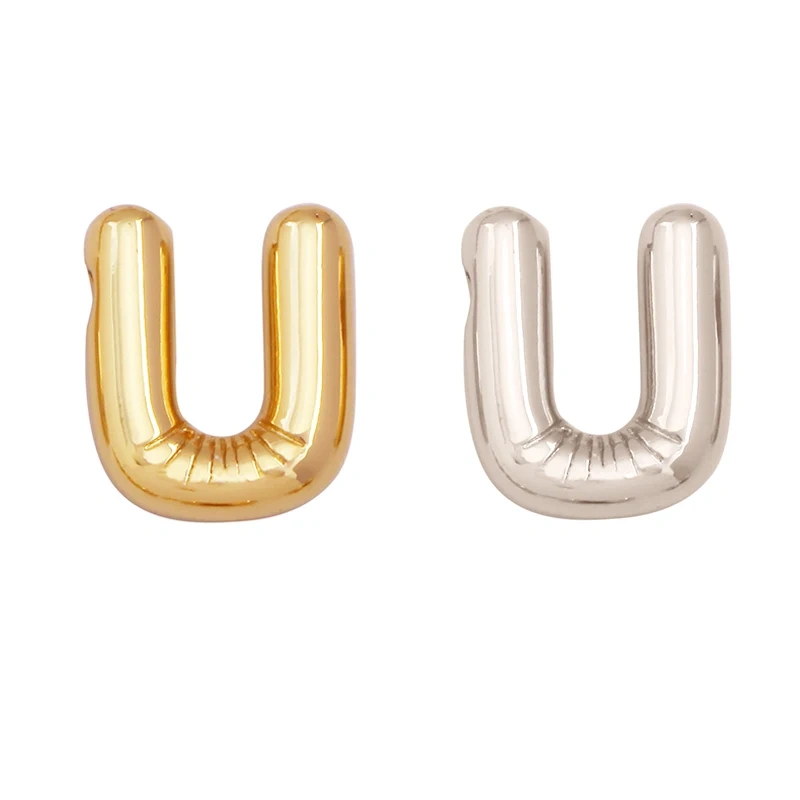 Initial Letter Alphabet Name Charm Pendant,Brass Real 18K Gold Plated for Handmade Jewlery Findings Accessories Supplies K83