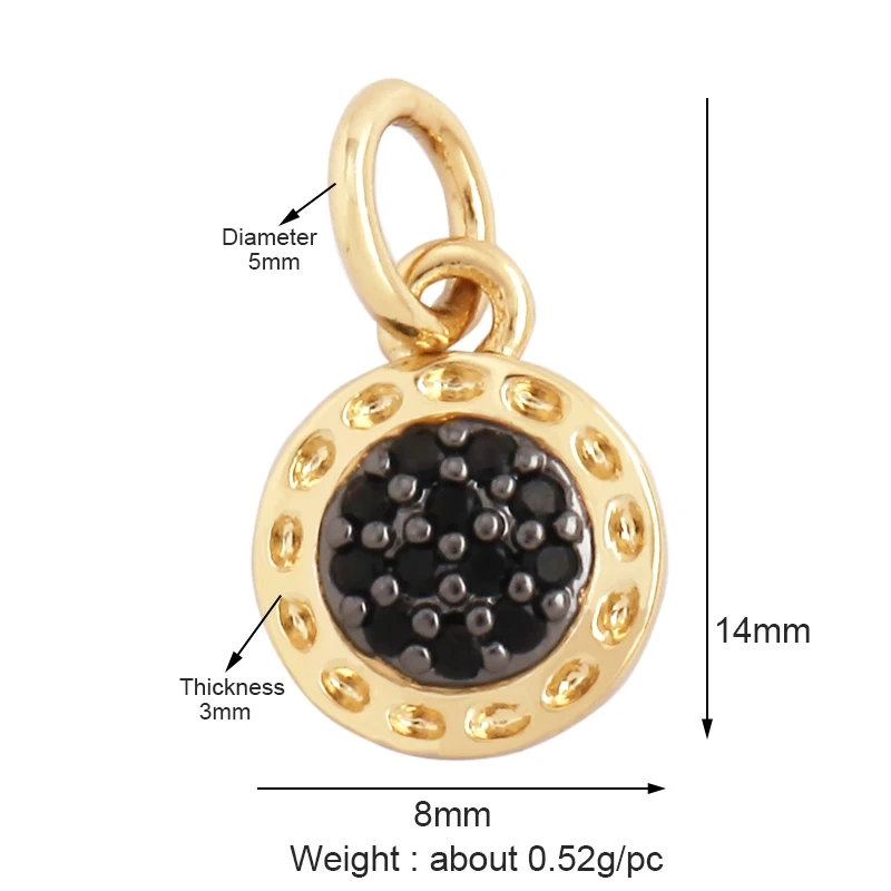 Cute Mini Flower Water Drop Round Star Geometry Shape Charm Pendant,Cubic Zirconia Paved,Jewelry Necklace Bracelet Supplies M33