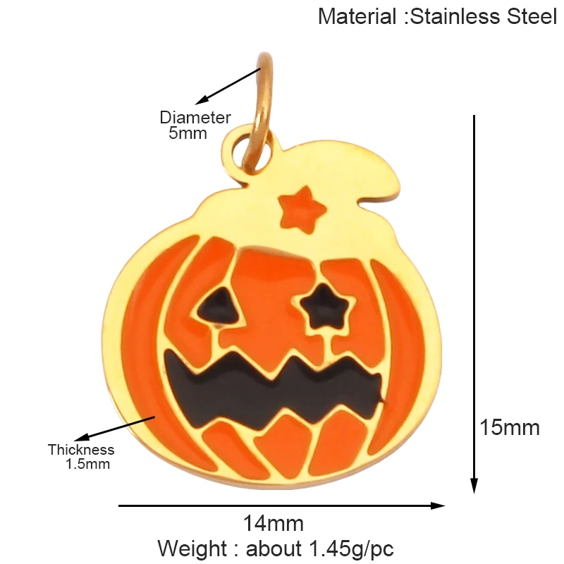 316 Stainless Steel Carnival Halloween Scream Ghost Skeleton Mask Charm Pendant,18K Gold Plated Jewelry Necklace Supplies K38