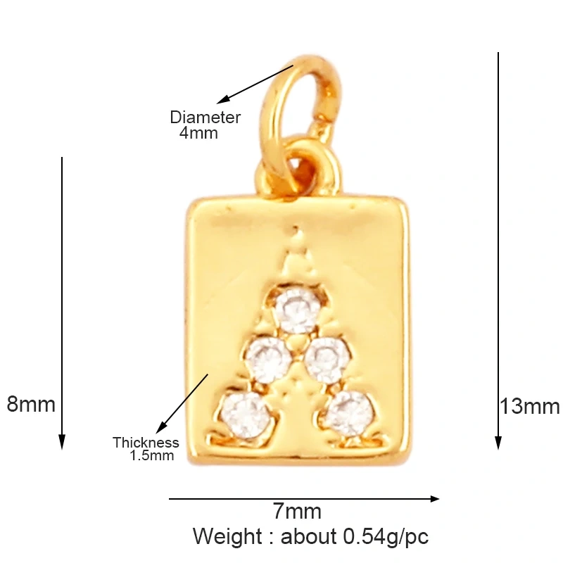 Cute Mini Flower Water Drop Round Star Geometry Shape Charm Pendant,Cubic Zirconia Paved,Jewelry Necklace Bracelet Supplies M33