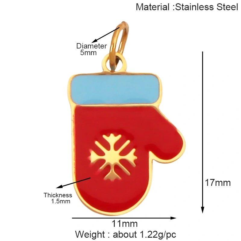 316 Stainless Steel Christmas Gift Trees Deer Snowman Santa hat Charm Pendant,Real 18K Gold Plated Jewelry Necklace Supply K52