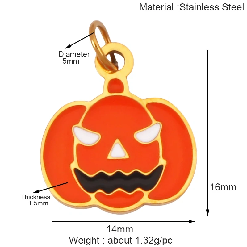 316 Stainless Steel Carnival Halloween Scream Ghost Skeleton Mask Charm Pendant,18K Gold Plated Jewelry Necklace Supplies K38