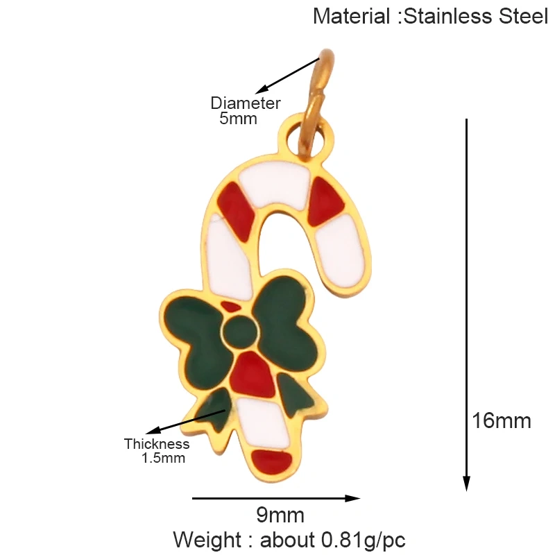 316 Stainless Steel Christmas Gift Trees Deer Snowman Santa hat Charm Pendant,Real 18K Gold Plated Jewelry Necklace Supply K52