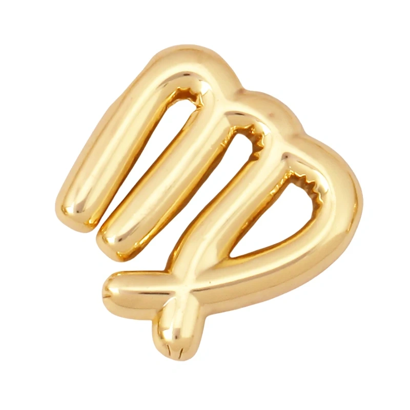 Trendy Zodiac Horoscope Sign Medallion Brass Charm Pendant,Real 18K Gold Plated Necklace Bracelet Jewelry Making Supplies K55