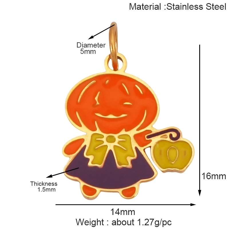 316 Stainless Steel Carnival Halloween Scream Ghost Skeleton Mask Charm Pendant,18K Gold Plated Jewelry Necklace Supplies K38