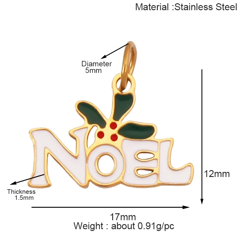 316 Stainless Steel Christmas Gift Trees Deer Snowman Santa hat Charm Pendant,Real 18K Gold Plated Jewelry Necklace Supply K52