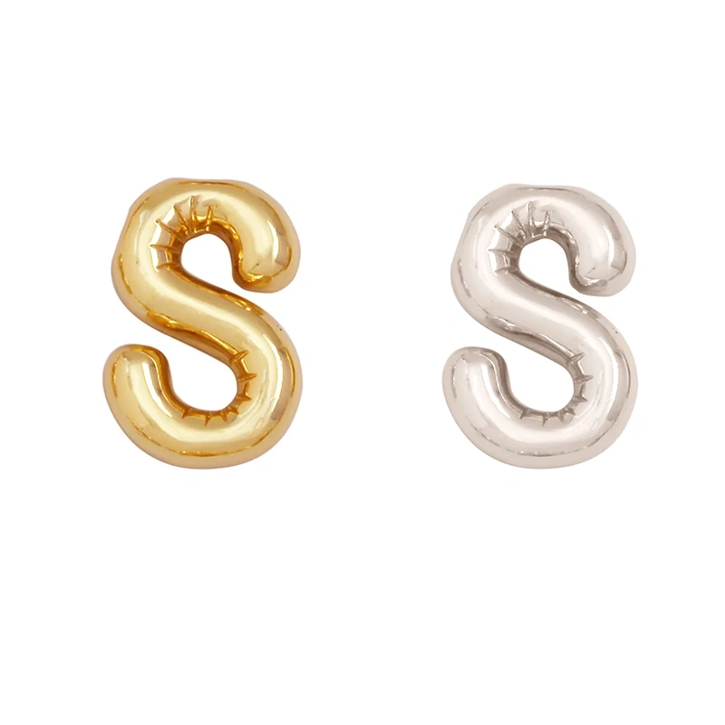 Initial Letter Alphabet Name Charm Pendant,Brass Real 18K Gold Plated for Handmade Jewlery Findings Accessories Supplies K83