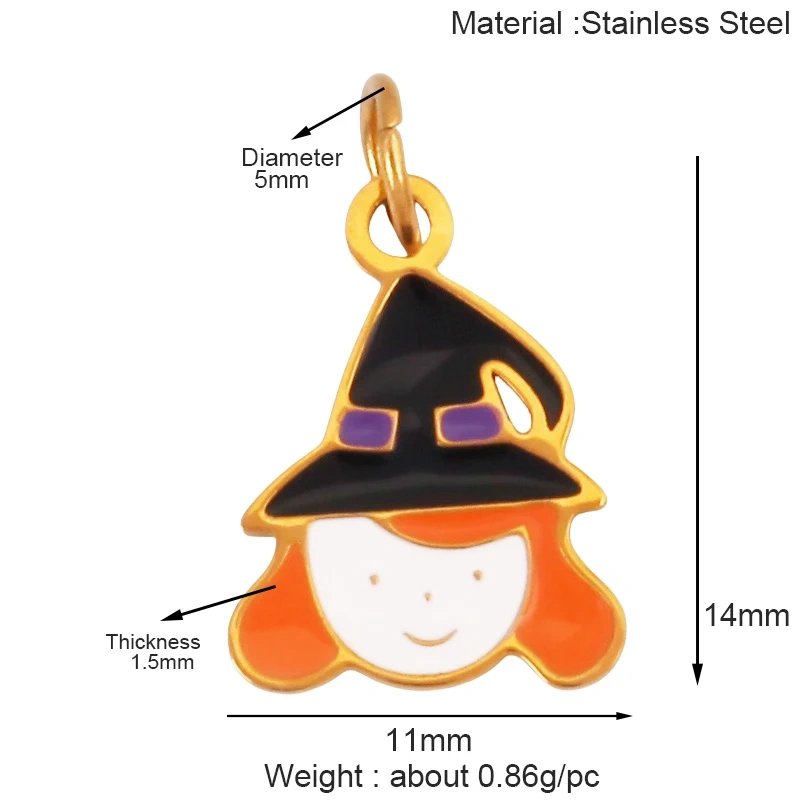 316 Stainless Steel Carnival Halloween Scream Ghost Skeleton Mask Charm Pendant,18K Gold Plated Jewelry Necklace Supplies K38