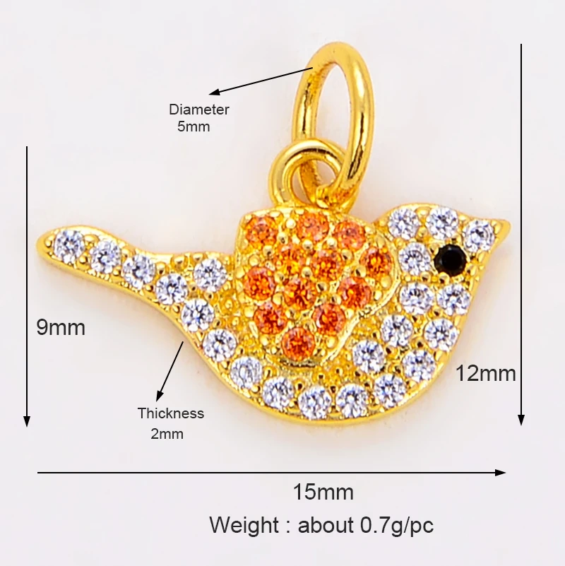 Mini Cute Leopard Bear Unicorn Parrot Dragon Kitty Animal Charm,Bracelet Necklace Earring Attachment Jewelry Components S04