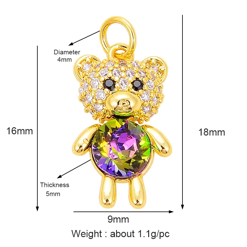 Mini Cute Leopard Bear Unicorn Parrot Dragon Kitty Animal Charm,Bracelet Necklace Earring Attachment Jewelry Components S04