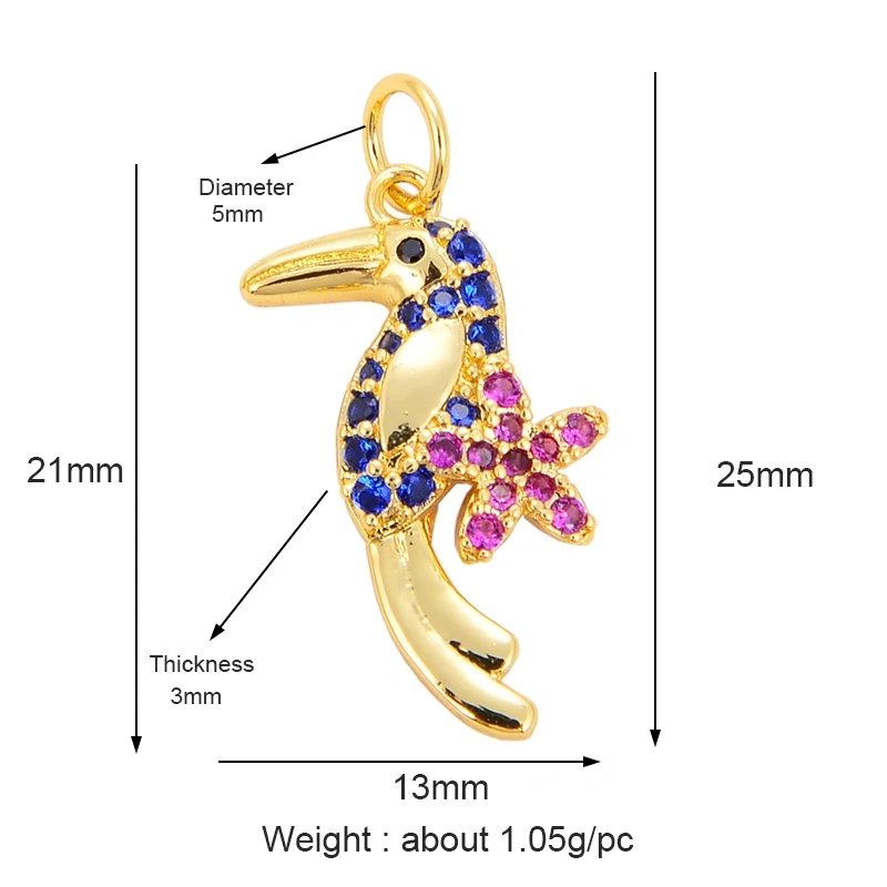 Mini Cute Leopard Bear Unicorn Parrot Dragon Kitty Animal Charm,Bracelet Necklace Earring Attachment Jewelry Components S04