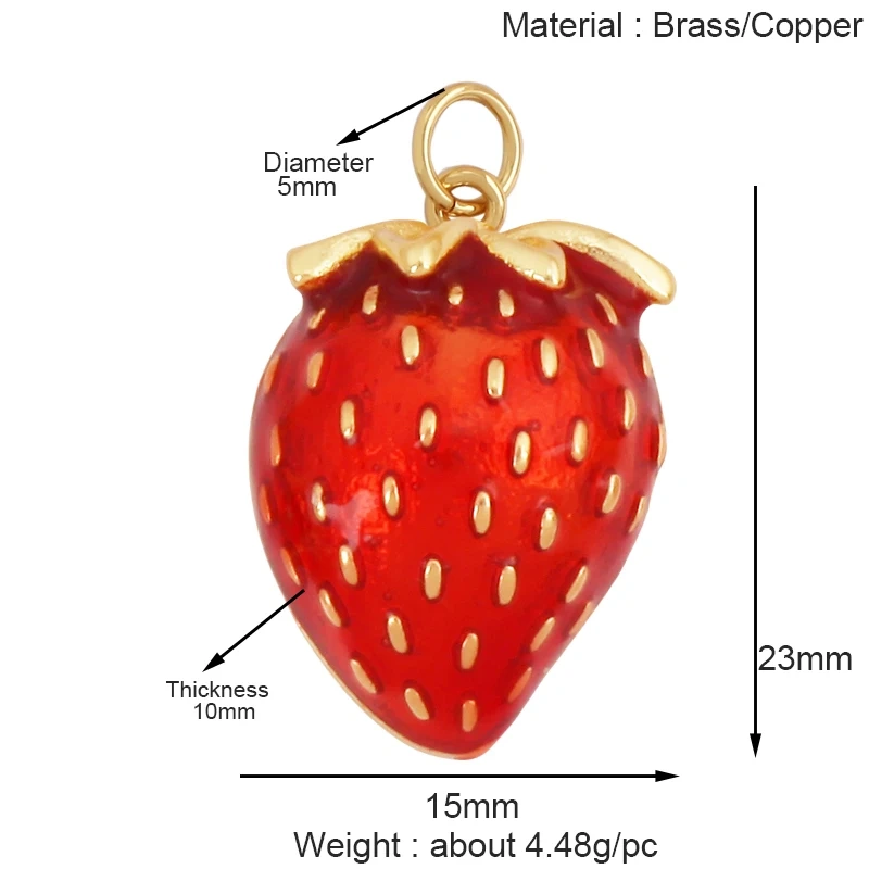 Fruit Apple Pomegranate Pineapple Strawberry Cherry Lemon Banana Charm Pendant,Jewelry Necklace Bracelet Making Supply K67