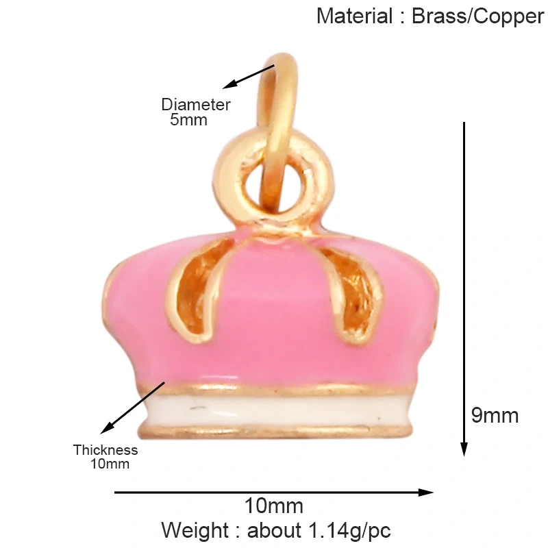 Guarden Angel Crown Goddess Amulet Medallion Zircon Charm Pendant,Real 18K Gold Plated Necklace Jewelry Findings Supplies S06