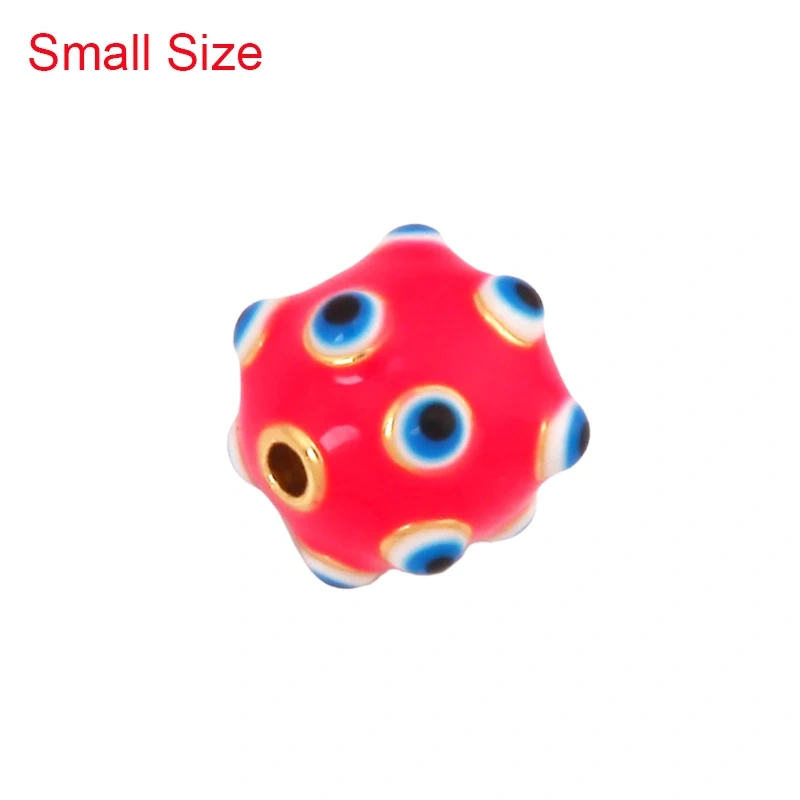Trendy Colourful Enamel Eye Spherical Geometry Spacor Bead,Real 18K Gold Plated DIY Bracelet Necklace Accessories Supplies K88