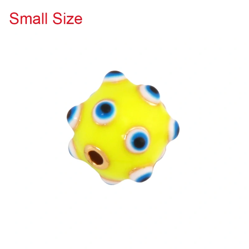 Trendy Colourful Enamel Eye Spherical Geometry Spacor Bead,Real 18K Gold Plated DIY Bracelet Necklace Accessories Supplies K88