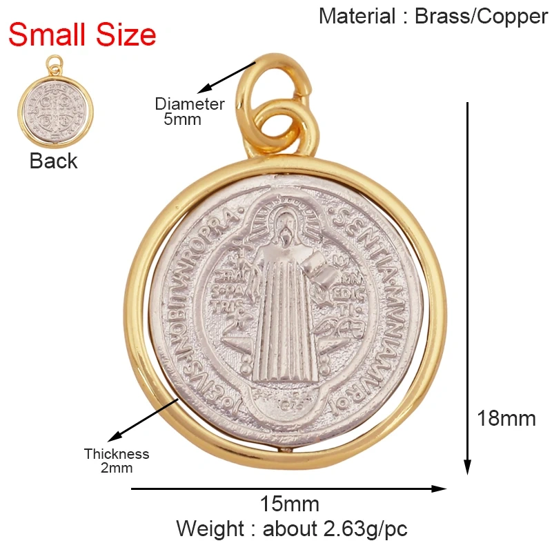 Religious Stye Jesus Virgin Mary Charm Geometry Pendant,Holy Real 18K Gold Inlaid Cubic Zirconia Jewelry Necklace Supplies S12