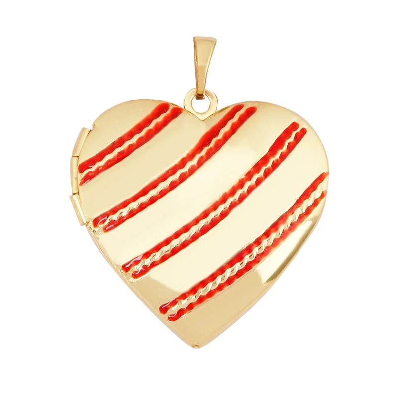 Fashion Love Heart Oval Rectangle Box Locket,Real 18K Gold Plated Open Type Charm Pendant Jewelry Accessories Supplies S03