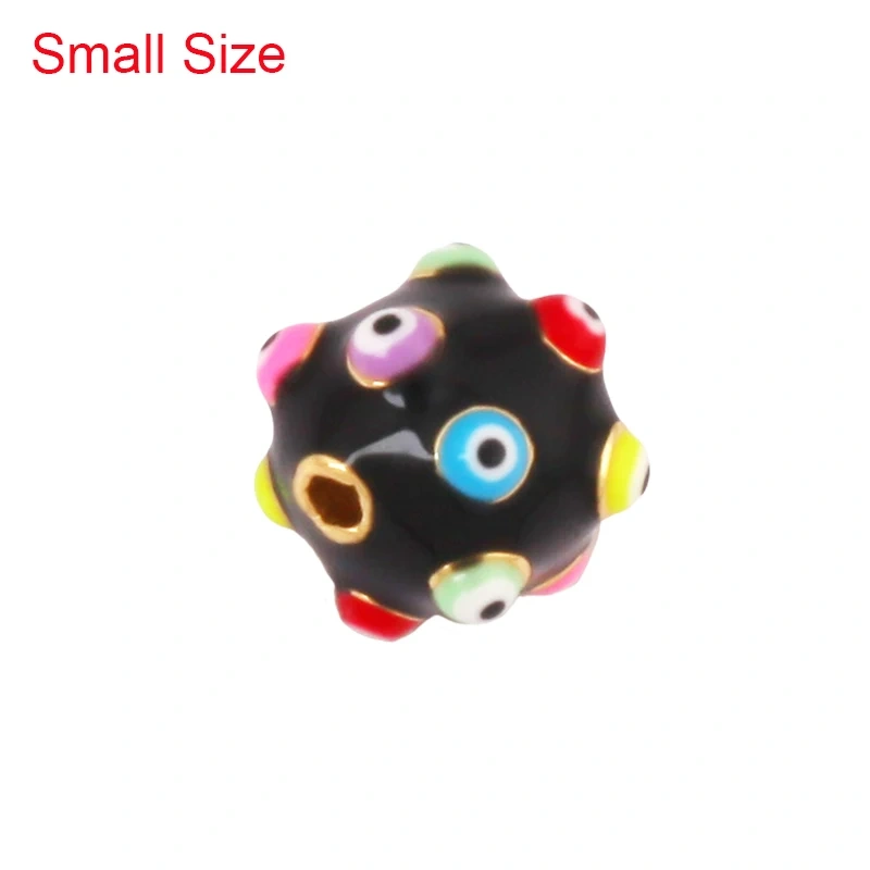 Trendy Colourful Enamel Eye Spherical Geometry Spacor Bead,Real 18K Gold Plated DIY Bracelet Necklace Accessories Supplies K88