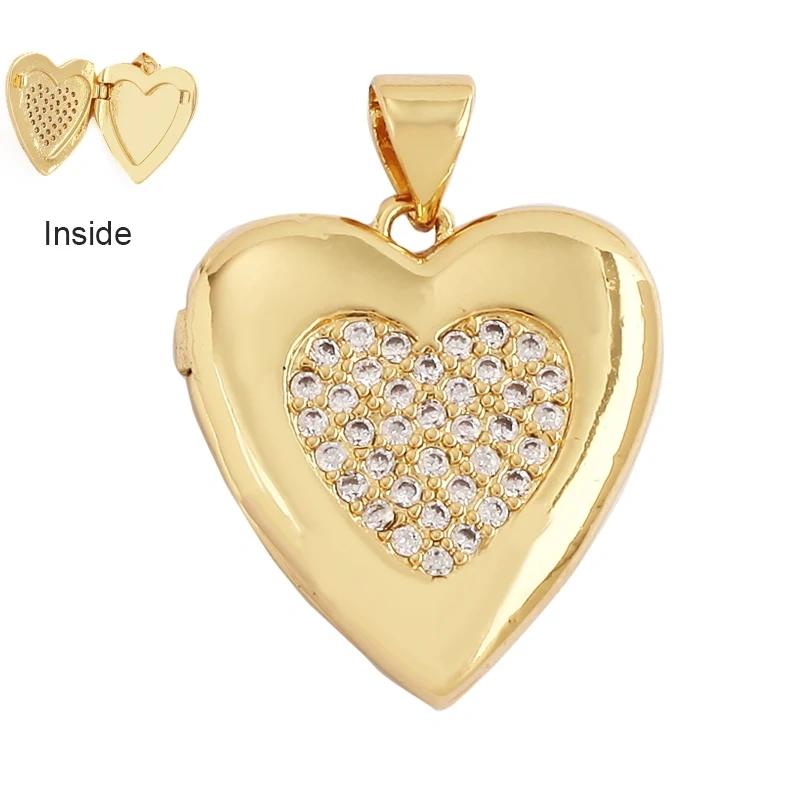 Fashion Love Heart Oval Rectangle Box Locket,Real 18K Gold Plated Open Type Charm Pendant Jewelry Accessories Supplies S03