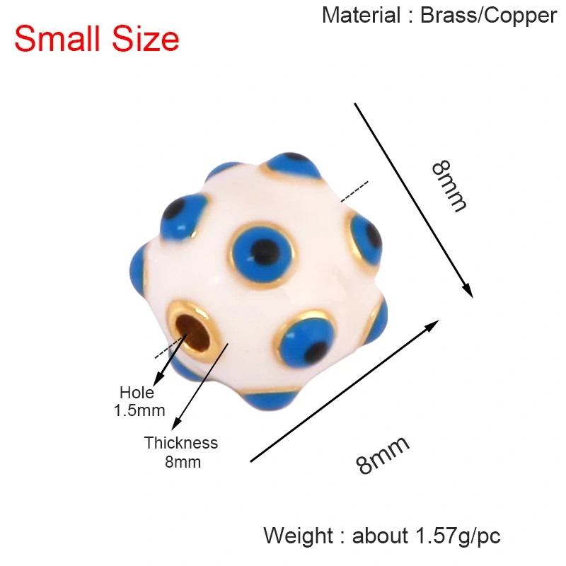 Trendy Colourful Enamel Eye Spherical Geometry Spacor Bead,Real 18K Gold Plated DIY Bracelet Necklace Accessories Supplies K88