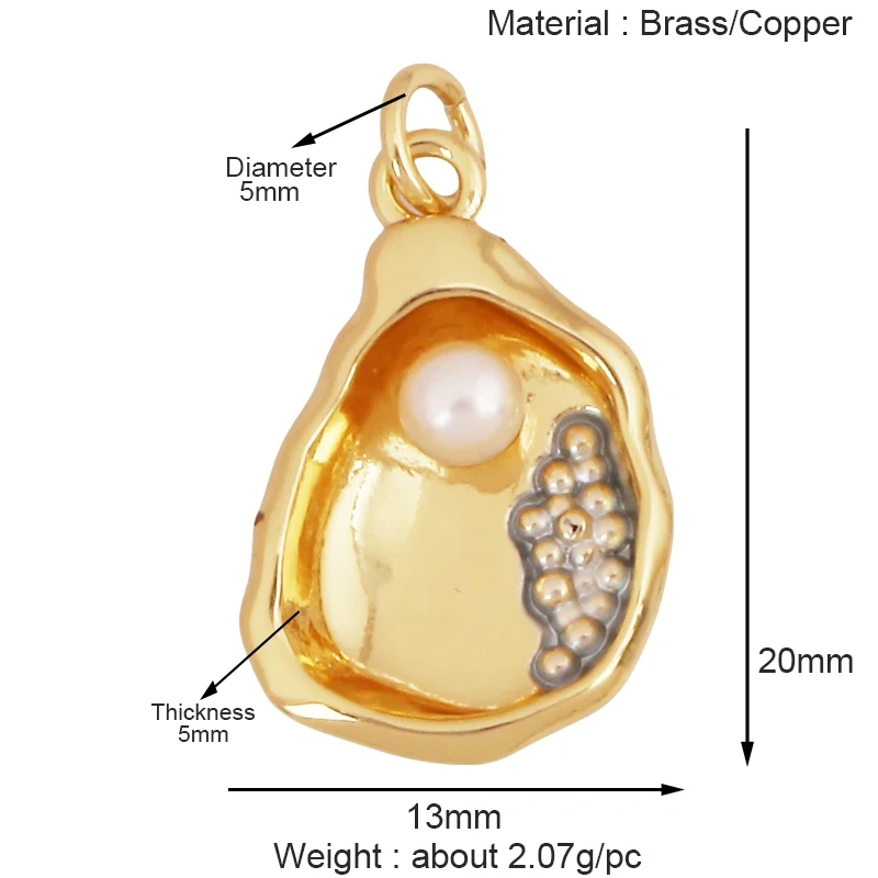 Marine Organism Sea Horse Turtle Fish Conch Shell Starfish Charm Pendant,Real 8K Gold Plated Zircon Jewelry Finding Supplies S05