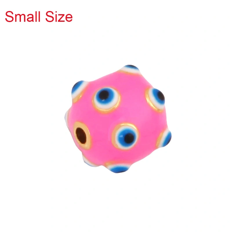 Trendy Colourful Enamel Eye Spherical Geometry Spacor Bead,Real 18K Gold Plated DIY Bracelet Necklace Accessories Supplies K88