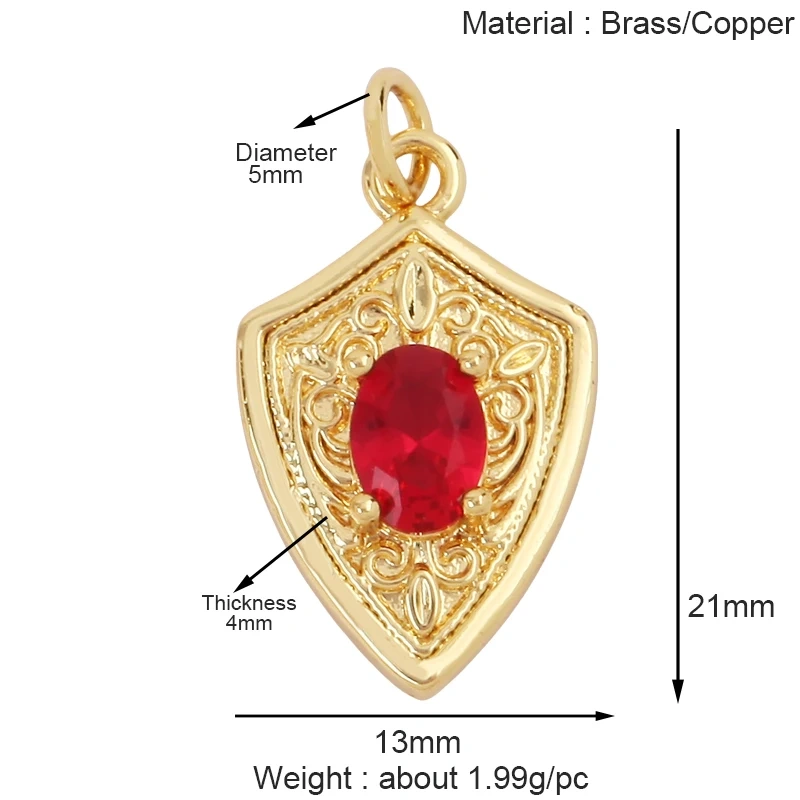 Guarden Angel Crown Goddess Amulet Medallion Zircon Charm Pendant,Real 18K Gold Plated Necklace Jewelry Findings Supplies S06