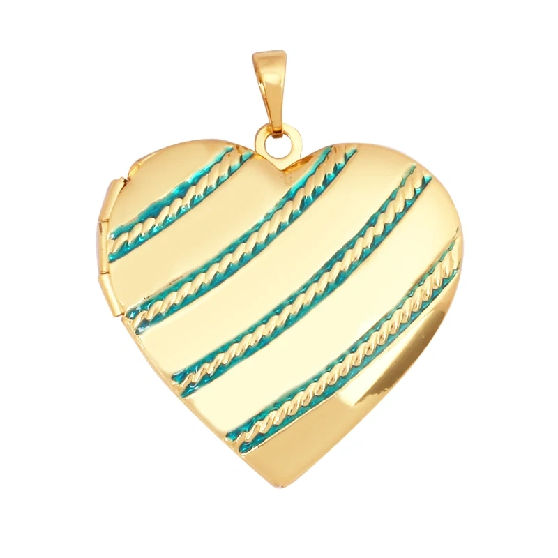 Fashion Love Heart Oval Rectangle Box Locket,Real 18K Gold Plated Open Type Charm Pendant Jewelry Accessories Supplies S03
