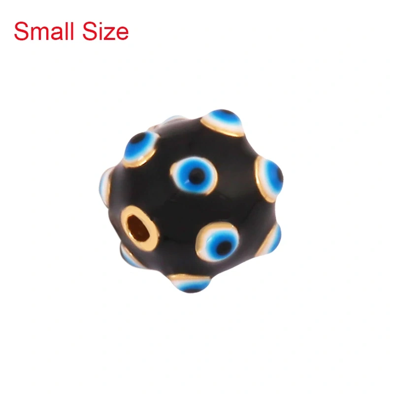 Trendy Colourful Enamel Eye Spherical Geometry Spacor Bead,Real 18K Gold Plated DIY Bracelet Necklace Accessories Supplies K88