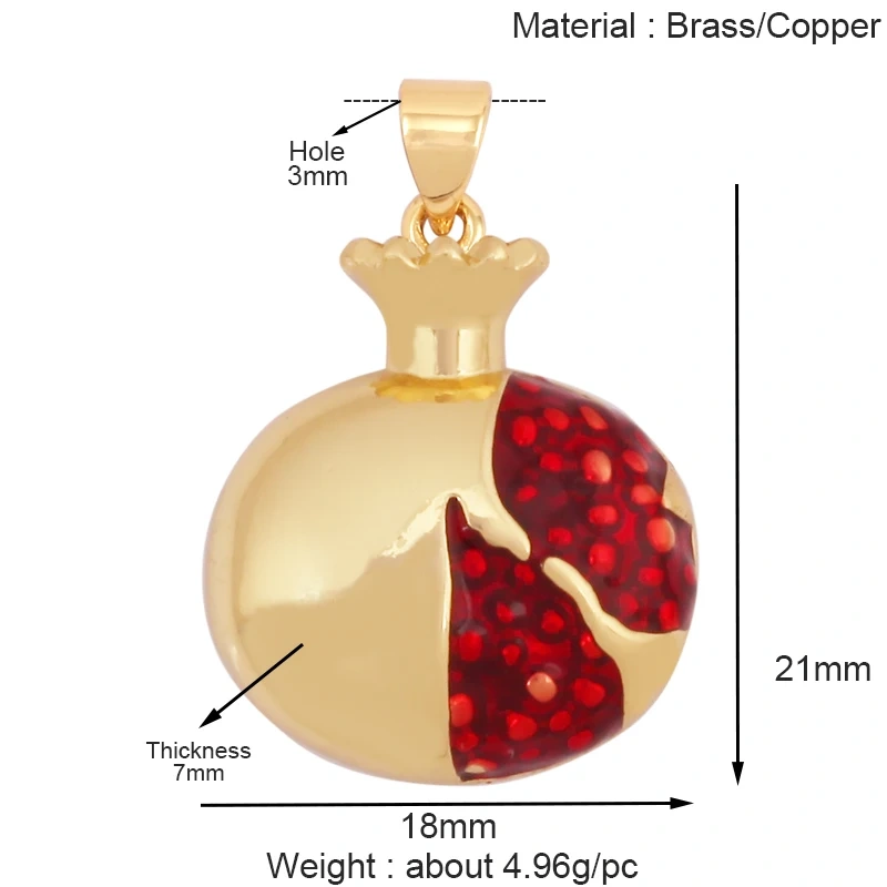 Fruit Apple Pomegranate Pineapple Strawberry Cherry Lemon Banana Charm Pendant,Jewelry Necklace Bracelet Making Supply K67