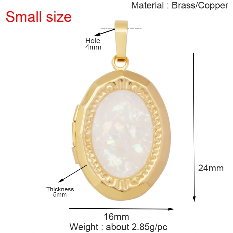 Fashion Love Heart Oval Rectangle Box Locket,Real 18K Gold Plated Open Type Charm Pendant Jewelry Accessories Supplies S03