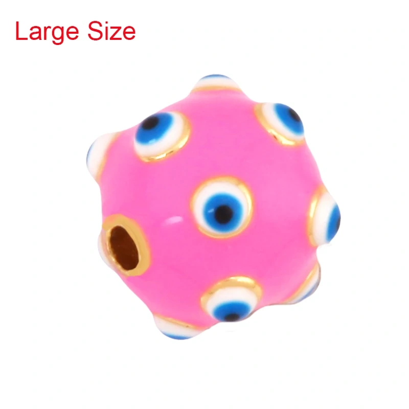 Trendy Colourful Enamel Eye Spherical Geometry Spacor Bead,Real 18K Gold Plated DIY Bracelet Necklace Accessories Supplies K88