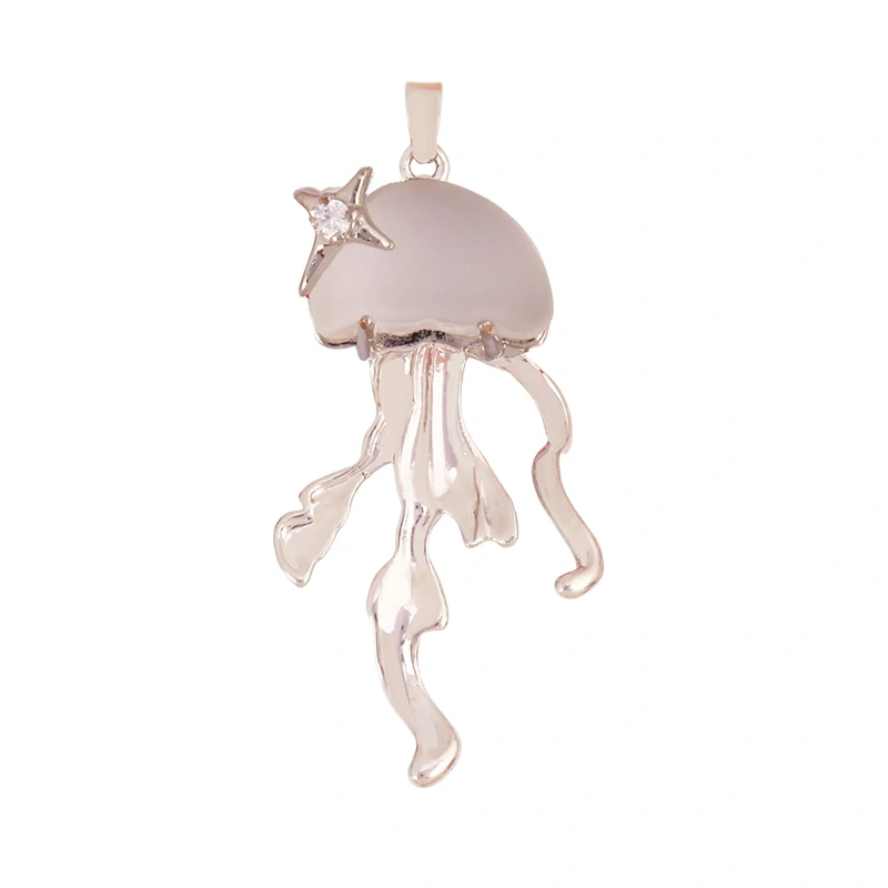 Marine Organism Fish Conch Shell Starfish Jellyfish Carp Charm Pendant,Real 8K Gold Plated Zircon Jewelry Finding Supplies S10