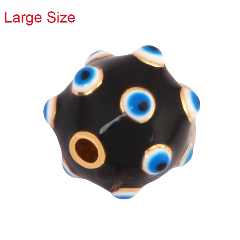 Trendy Colourful Enamel Eye Spherical Geometry Spacor Bead,Real 18K Gold Plated DIY Bracelet Necklace Accessories Supplies K88