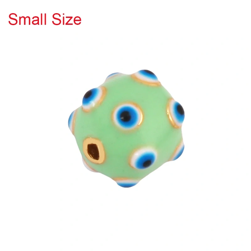 Trendy Colourful Enamel Eye Spherical Geometry Spacor Bead,Real 18K Gold Plated DIY Bracelet Necklace Accessories Supplies K88