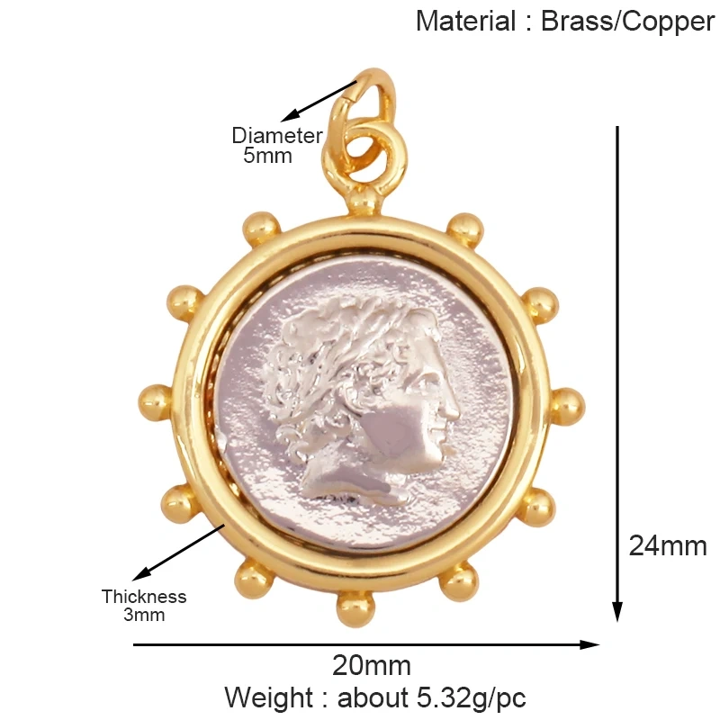 Religious Stye Jesus Virgin Mary Charm Geometry Pendant,Holy Real 18K Gold Inlaid Cubic Zirconia Jewelry Necklace Supplies S12