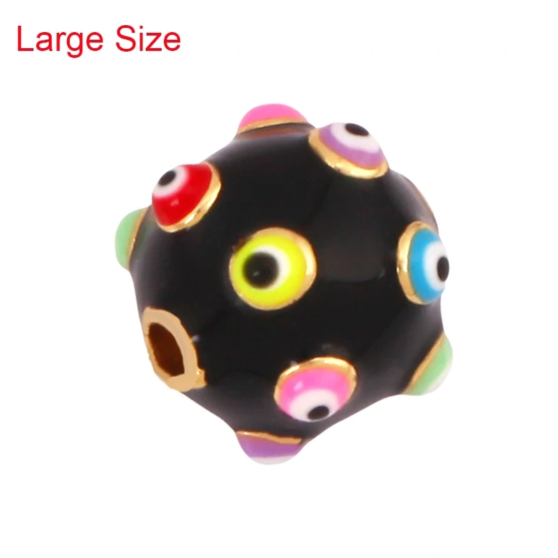Trendy Colourful Enamel Eye Spherical Geometry Spacor Bead,Real 18K Gold Plated DIY Bracelet Necklace Accessories Supplies K88
