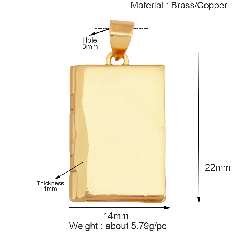 Fashion Love Heart Oval Rectangle Box Locket,Real 18K Gold Plated Open Type Charm Pendant Jewelry Accessories Supplies S03