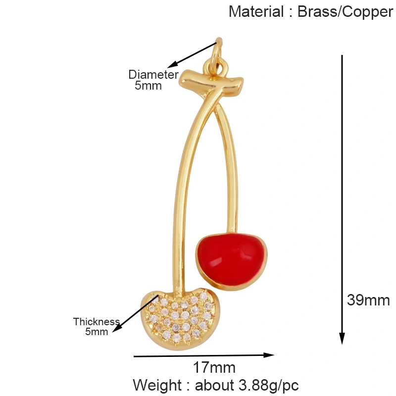 Fruit Apple Pomegranate Pineapple Strawberry Cherry Lemon Banana Charm Pendant,Jewelry Necklace Bracelet Making Supply K67