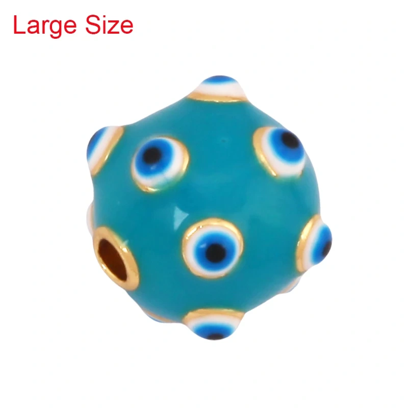 Trendy Colourful Enamel Eye Spherical Geometry Spacor Bead,Real 18K Gold Plated DIY Bracelet Necklace Accessories Supplies K88