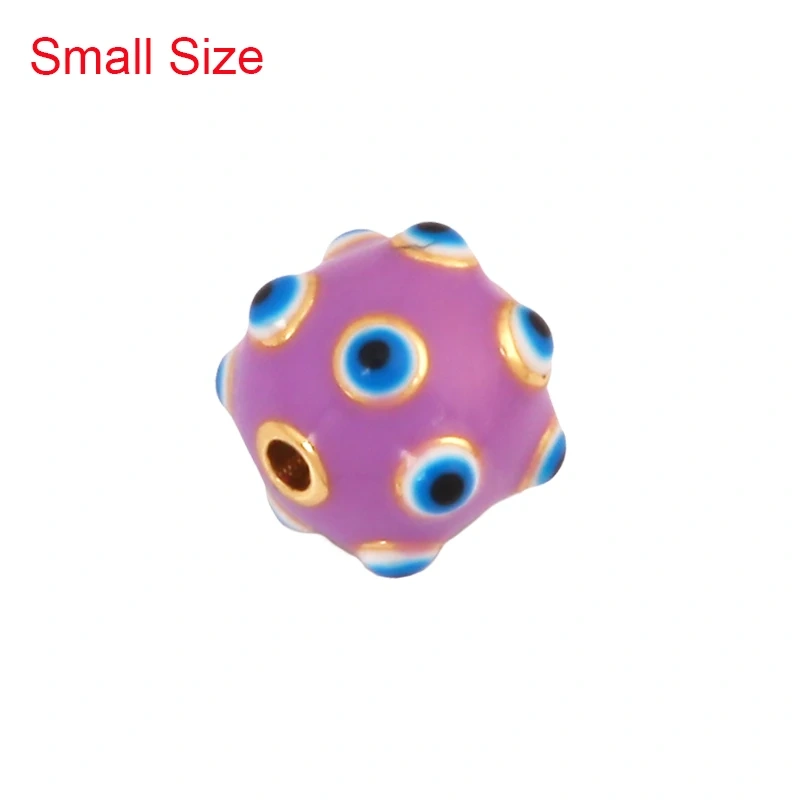Trendy Colourful Enamel Eye Spherical Geometry Spacor Bead,Real 18K Gold Plated DIY Bracelet Necklace Accessories Supplies K88